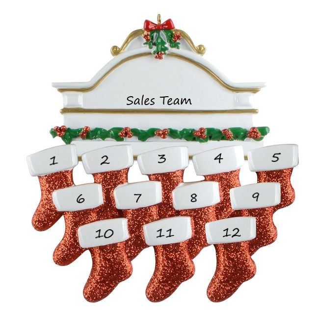 White Mantle Family 12  Personalised Christmas Ornament