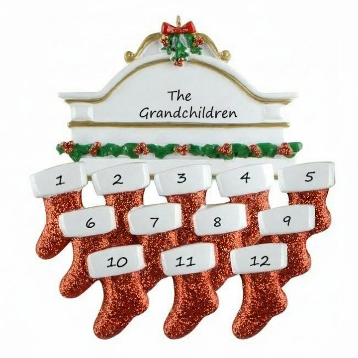 White Mantle Family 12  Personalised Christmas Ornament