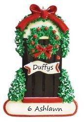 Wintery Door Personalised Christmas Ornament