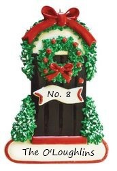 Wintery Door Personalised Christmas Ornament