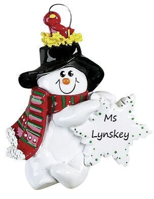 Birds Nest Snowman Personalised Christmas Ornament