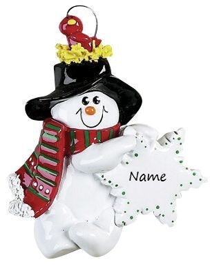 Birds Nest Snowman Personalised Christmas Ornament