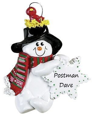 Birds Nest Snowman Personalised Christmas Ornament