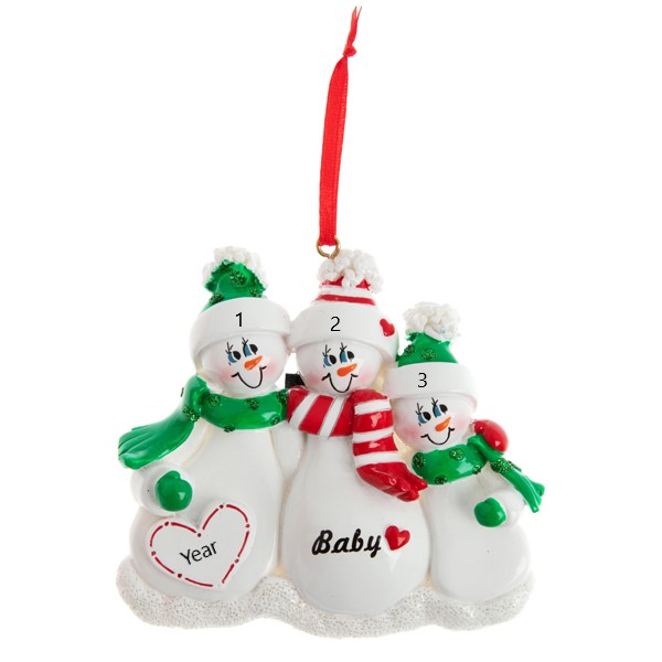 Expecting Family 3 Personalised Christmas Ornament