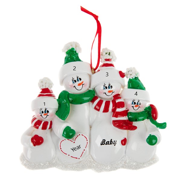 Expecting Family 4 Personalised Christmas Ornament