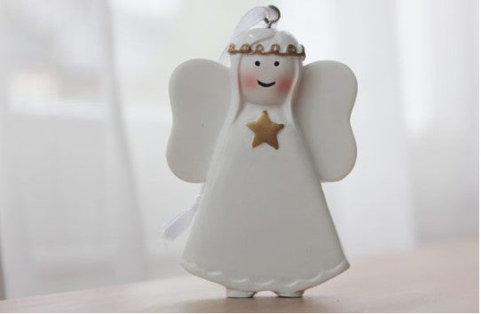 Gold Star Angel personalised christmas ornament