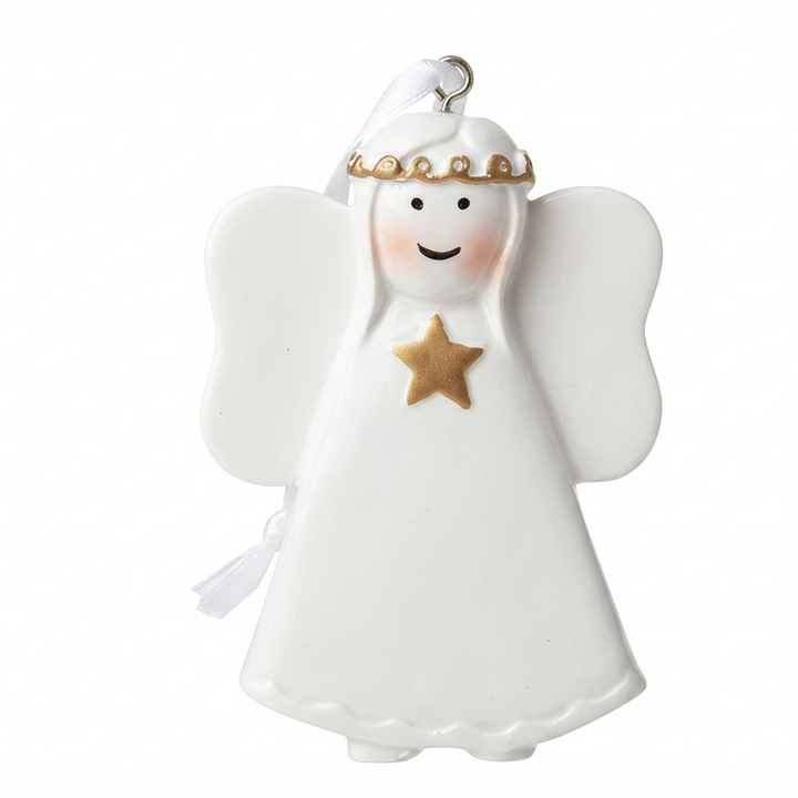 CR Gold Star Angel Personalised Christmas Ornament