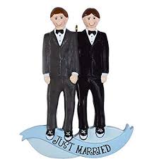 Same Sex Marriage Men Personalised Christmas Ornament