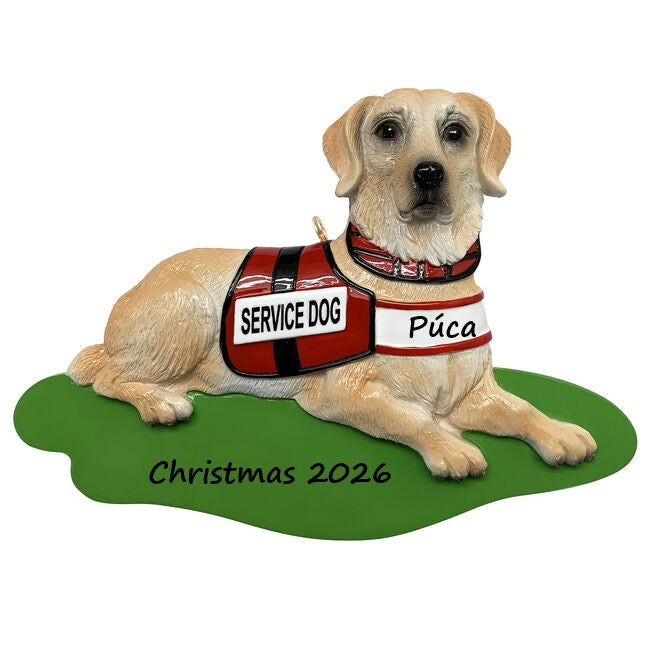 Service Dog Personalised Christmas Ornament