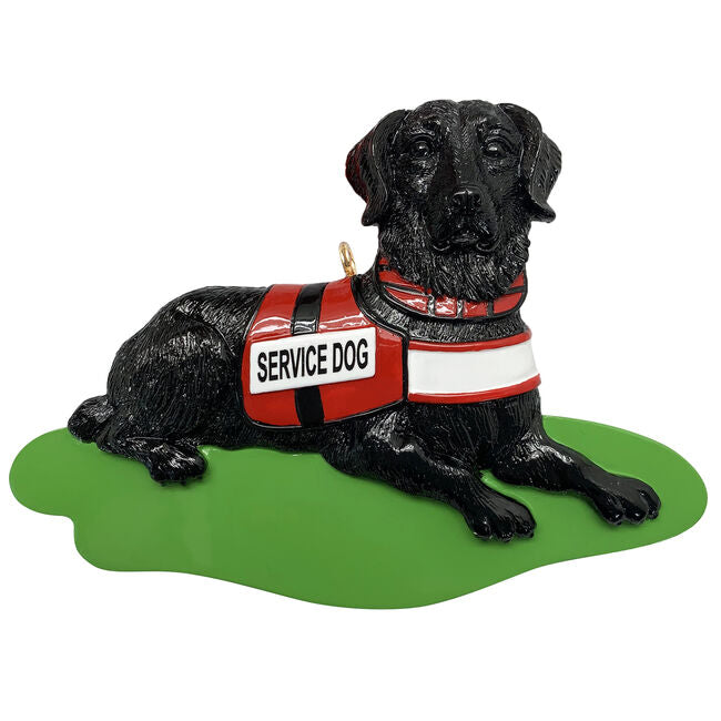 Service Dog Black Lab  Personalised Christmas Ornament