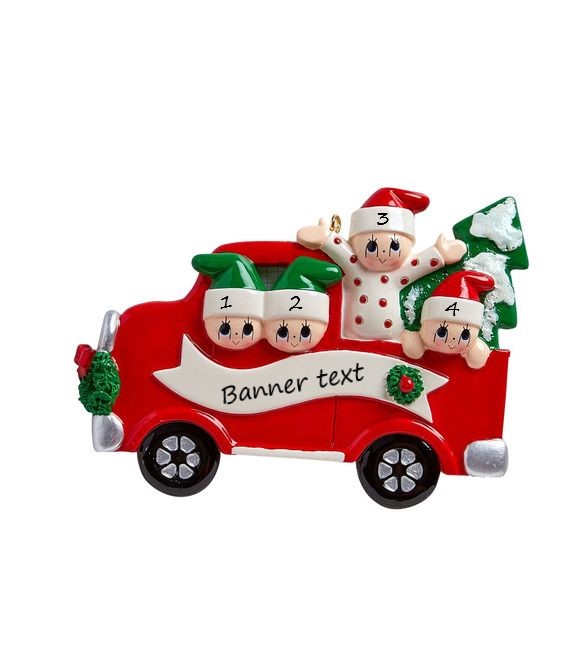Tree Day Family -4 Personalised Christmas Ornament