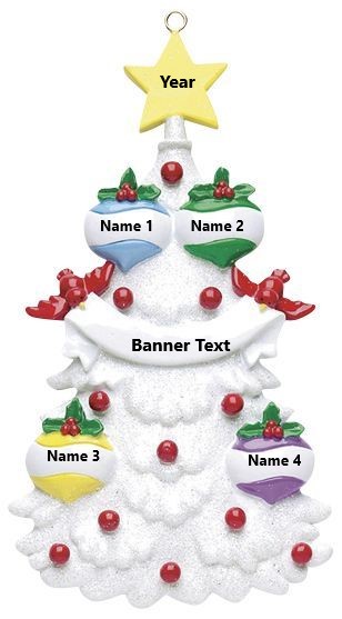 White tree personalised ornament