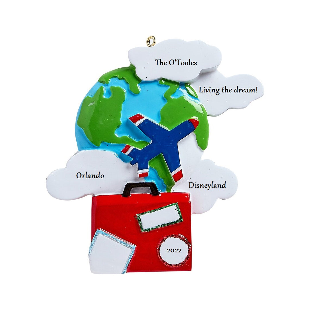 World Traveller Personalised Christmas Ornament