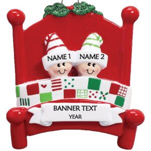 Bed Heads Family 2 Personalised Christmas Ornament