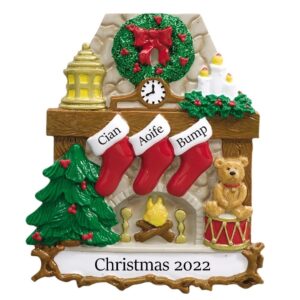 Fireplace family of 3 ornament