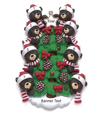 Bear Tree 8 Personalised Christmas Ornament