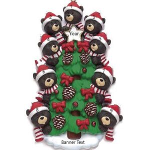 Bear Tree 9 Personalised Christmas Ornament