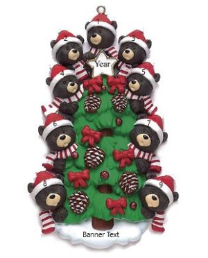 Bear Tree 9 Personalised Christmas Ornament