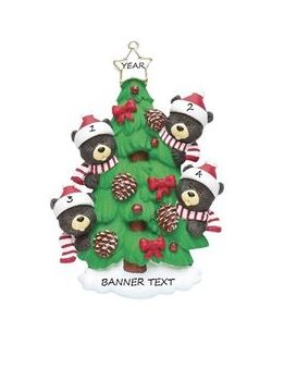 Bear Tree 4 Personalised Christmas Ornament