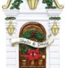 Brown Holly Door Personalised Christmas Ornament