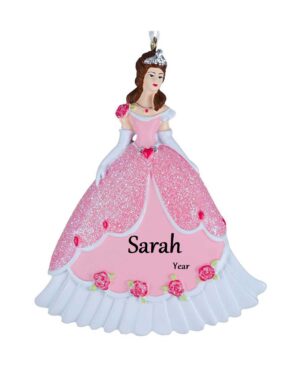 Personalised princess Christmas ornament