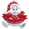 Baby’s 1st Christmas ornament red personalised