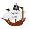 Pirate Ship Personalised Christmas Ornament