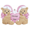 Twins (Pink & Pink) 1st Christmas Personalised Christmas Ornament