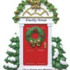Red Door With Wreath Personalised Christmas Ornament
