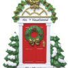 Red Door With Wreath Personalised Christmas Ornament