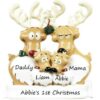 Reindeer Family 4 Personalised Christmas Ornament