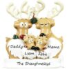 Reindeer Family 4 Personalised Christmas Ornament