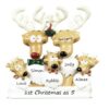Reindeer Family 5 Personalised Christmas Ornament