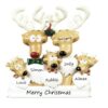 Reindeer Family 5 Personalised Christmas Ornament