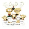 Reindeer Family 5 Personalised Christmas Ornament