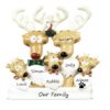 Reindeer Family 5 Personalised Christmas Ornament