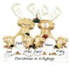 Reindeer Family 6 Personalised Christmas Ornament