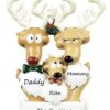 Reindeer Family 3 Personalised Christmas Ornament