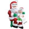 Santa’s Visit With Child Personalised Christmas Ornament