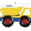 Yellow Dump Truck Personalised Christmas Ornament
