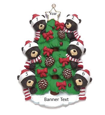 Bear Tree 6 Personalised Christmas Ornament