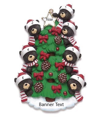 Bear Tree 7 Personalised Christmas Ornament