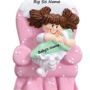 Big Sister Chair Ornament – Brown Hair