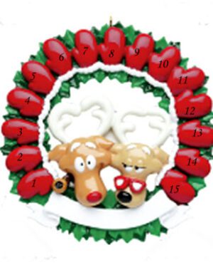 Grandparents Mitten Wreath 15 Personalised Christmas Ornament