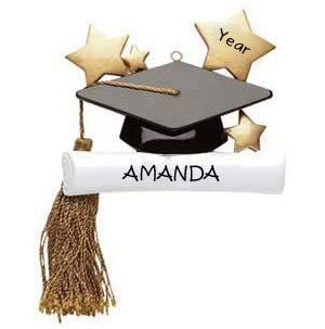 Graduation Cap Personalised Christmas Ornament