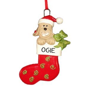 Dog Stocking Personalised Christmas Ornament