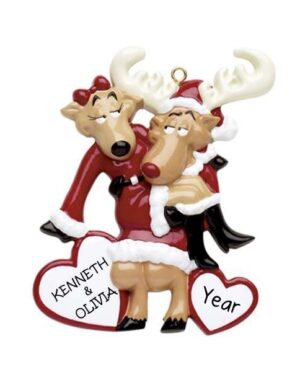 Sexy Reindeer Couple Personalised Christmas Ornament