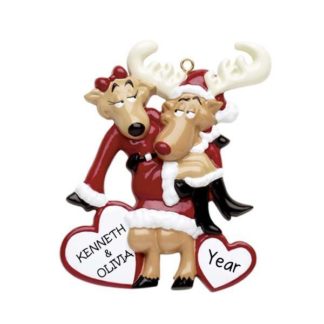 Sexy Reindeer Couple Personalised Christmas Ornament