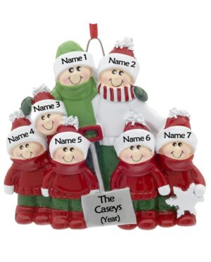 Snow Shovel Family 7 Personalised Christmas Ornament