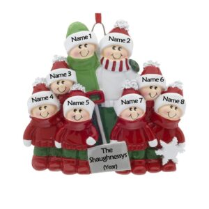 Snow Shovel Family 8 Personalised Christmas Ornament